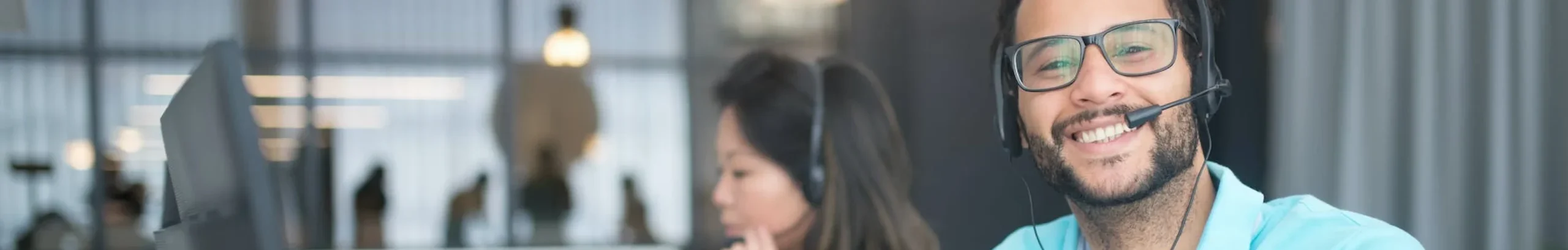 Banner of a customer service employee